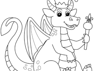 coloriage dragon roi
