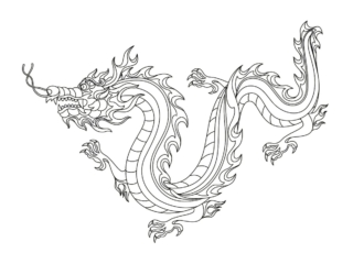 coloriage dragon chinois