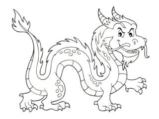 coloriage dragon chinois
