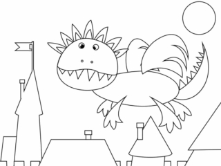 coloriage dragon naif