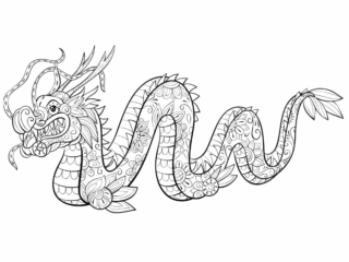 coloriage dragon chinois
