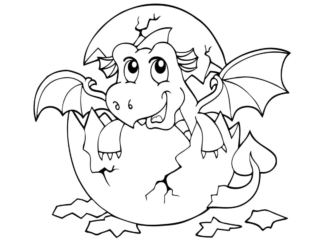 coloriage bébé dragon