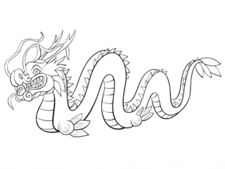 coloriage dragon chinois