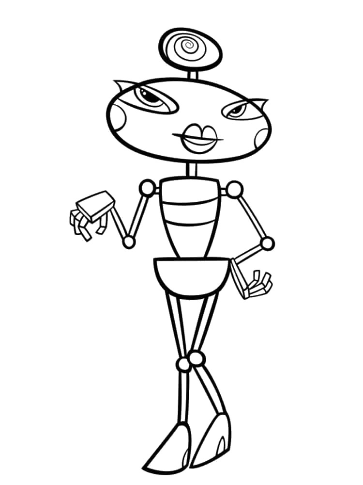 coloriage robot femme