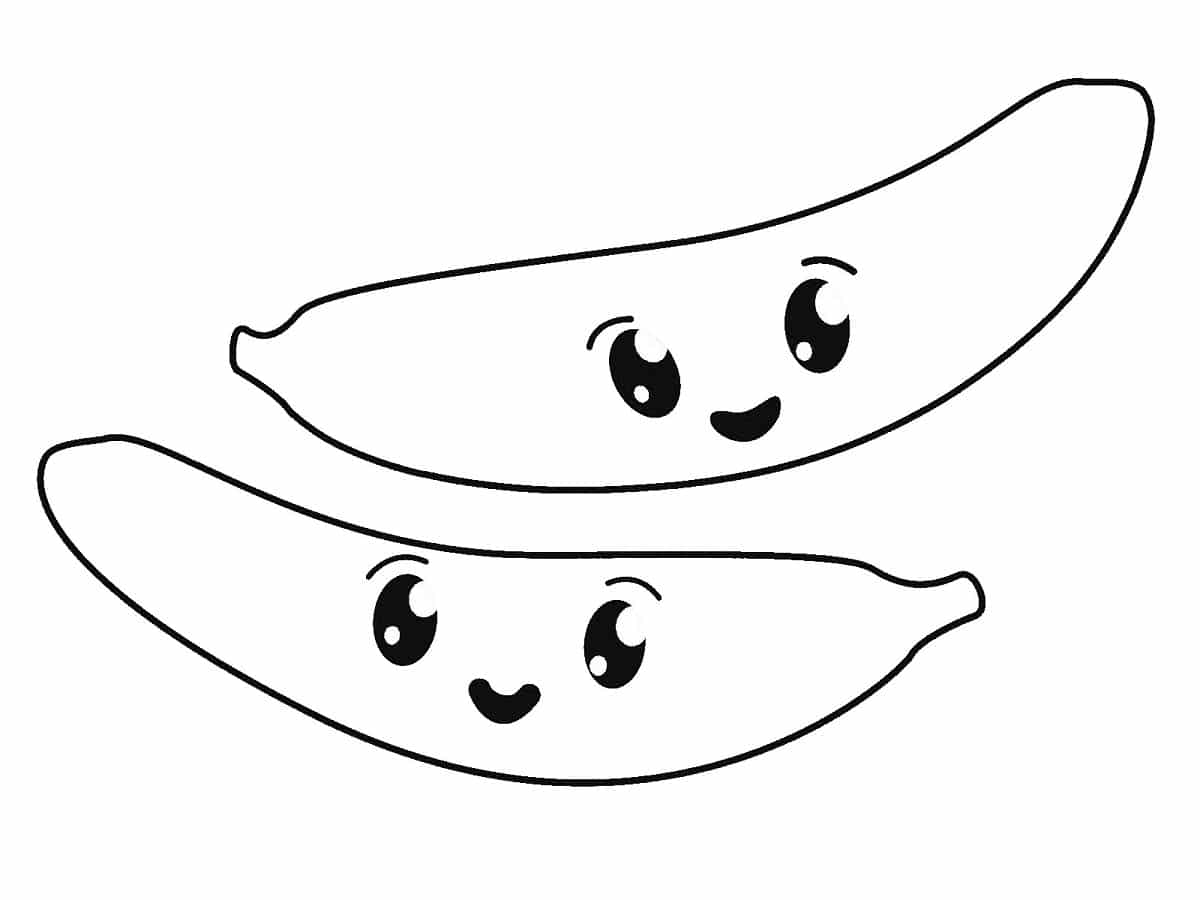 coloriage bananes kawaii