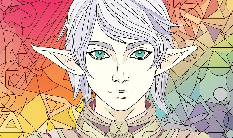 coloriage elfe adulte