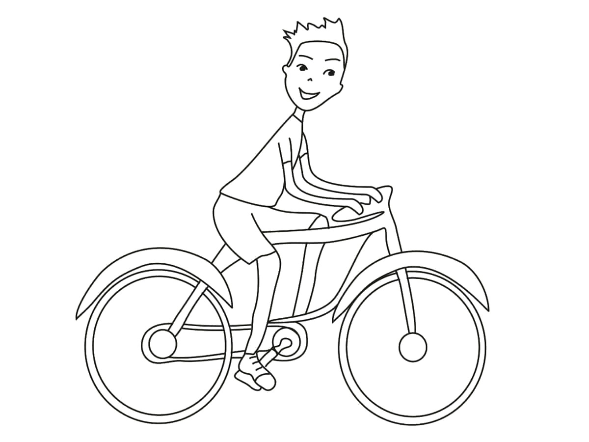coloriage homme vélo
