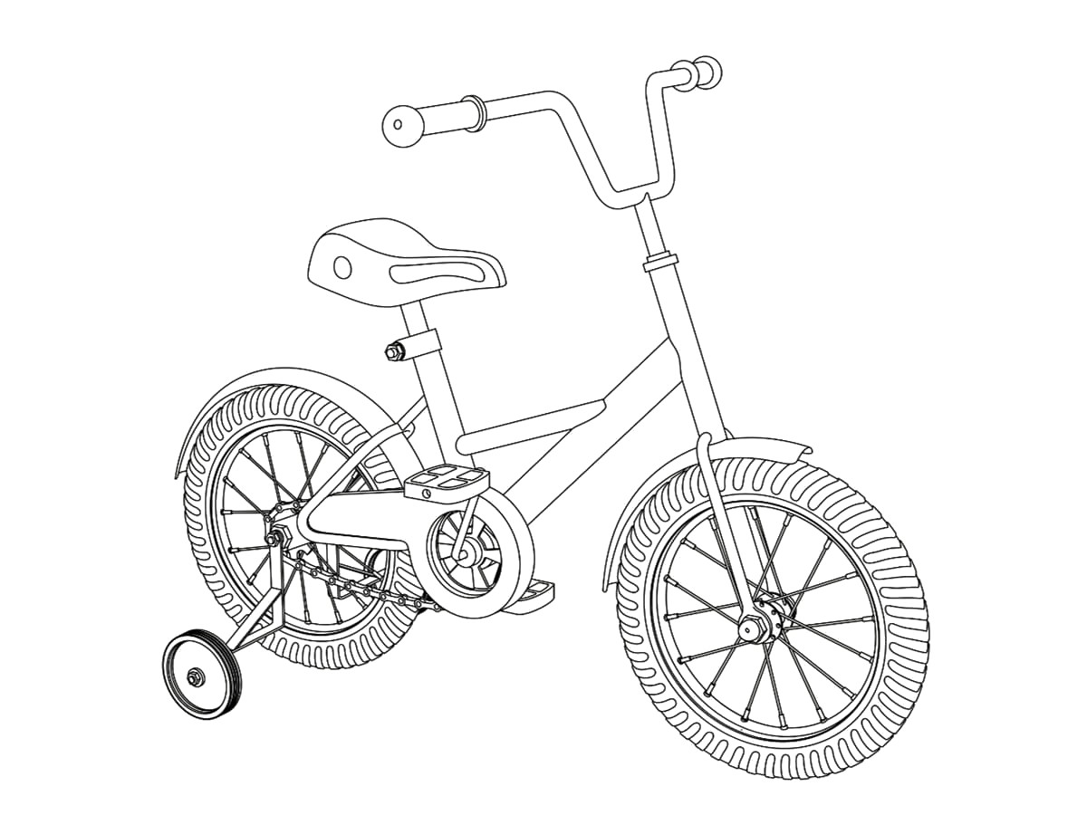 coloriage vélo avec petites roues