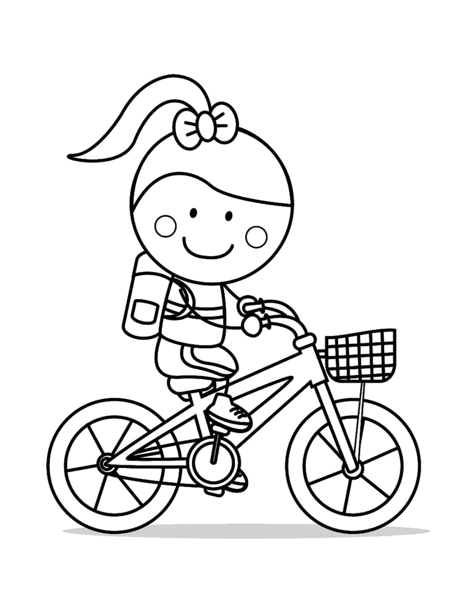 coloriage vélo fille