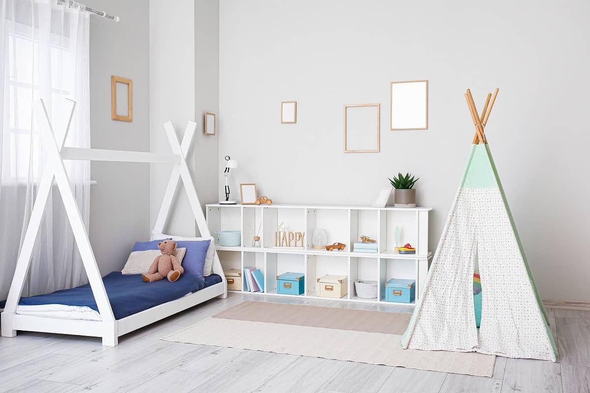 Lit Tipi Enfant Style Montessori - Dimensions 190 X 120 Cm, Structure En Lattes - Espace De Jeu Et Sommeil Sécurisé - Couleur Noir - 13