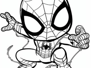 coloriage Spiderman chibi
