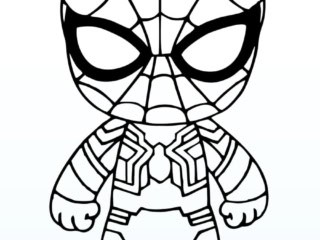 Spiderman chibi coloriage