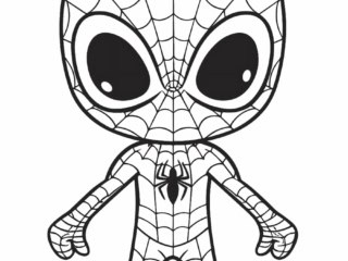 coloriage Spiderman chibi