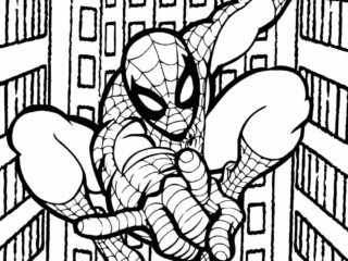 coloriage Spiderman facile