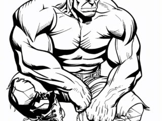 coloriage hulk (27) coloriage hulk pensif