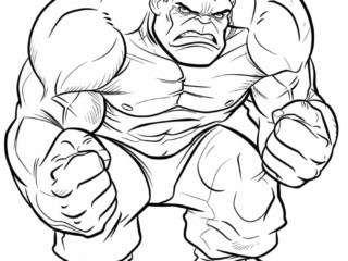 coloriage hulk (3) dessin de Hulk à colorier