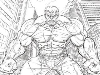 coloriage hulk (35) coloriage hulk en ville