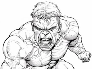 coloriage hulk (40) dessin hulk en colère