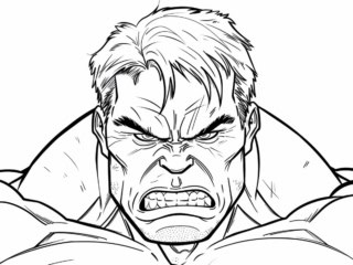 coloriage hulk (41) visage de hulk à colorier
