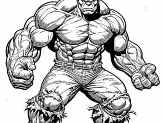 coloriage hulk (6) dessin de Hulk