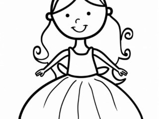 coloriage princesse facile