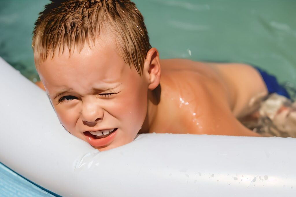 garçon dans une piscine