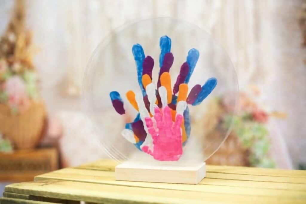 kit d'empreinte de mains en famille