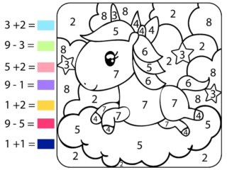 coloriage magique licorne