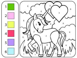 licorne coloriage magique