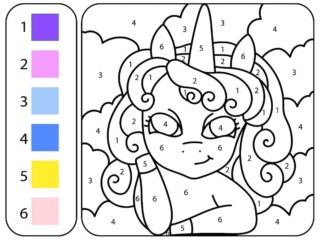 coloriage magique belle licorne