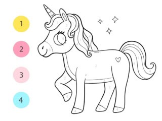 licorne à colorier par numéro