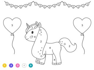 coloriage magique licorne numéros