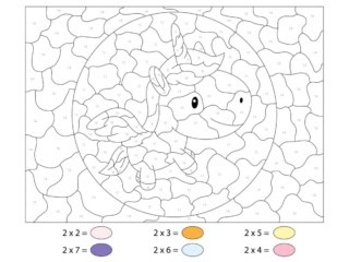 coloriage magique licorne difficile