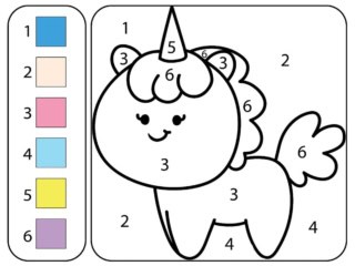 coloriage magique licorne maternelle