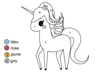 coloriage magique licorne