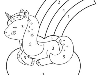 coloriage magique licorne facile
