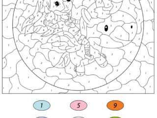 colorier licorne par numéro