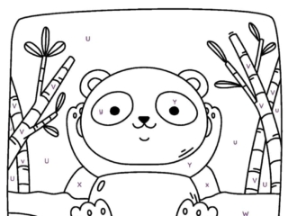 coloriage magique lettres panda