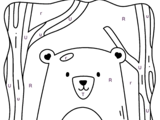 coloriage magique lettres ours