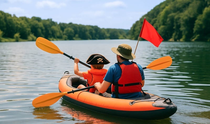 Histoires flottantes : créer des aventures narratives en kayak gonflable 2 places
