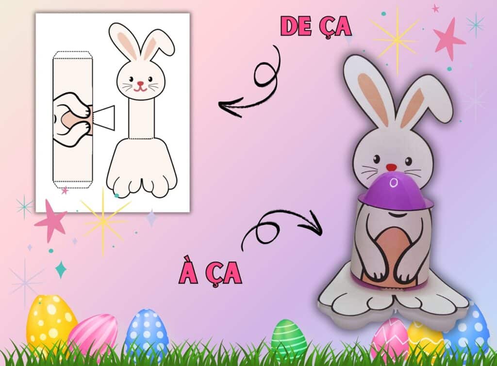 Porte-œuf de Pâques en papier lapin