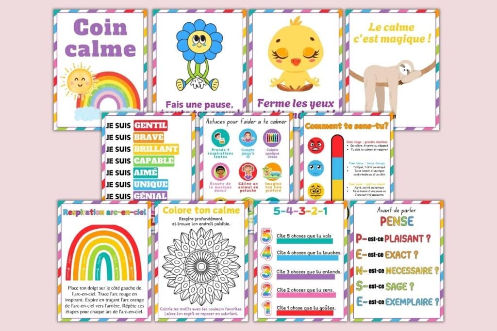 affiches pour coin calme à imprimer gratuit