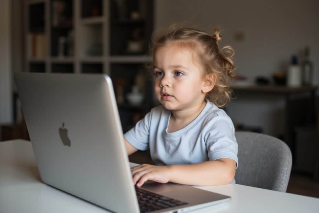 enfant devant un ordinateur