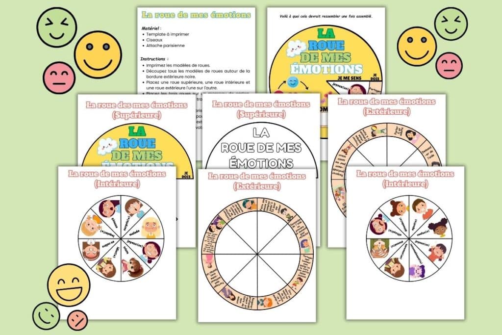 fichier PDF roue des émotions enfant