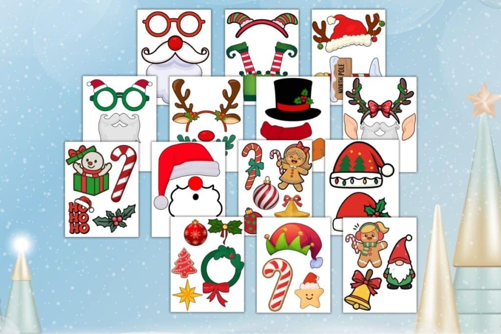 accessoires photo booth noel à imprimer