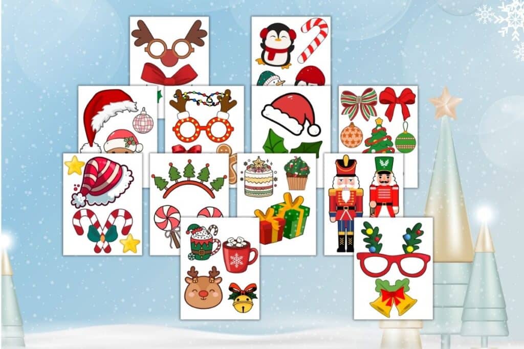 accessoires photo booth noel à imprimer