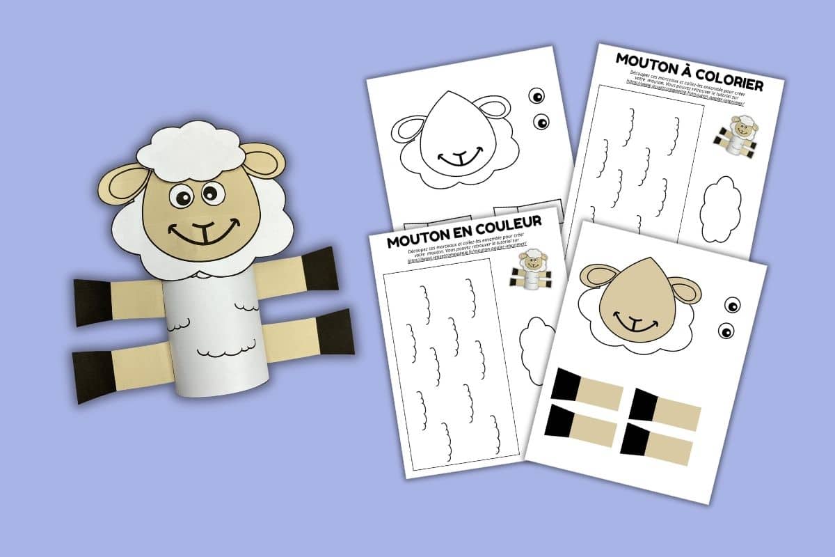 mouton en papier à imprimer