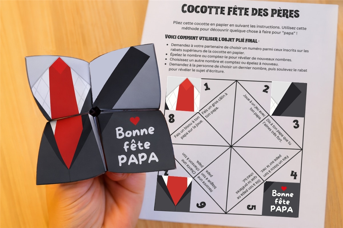 cocotte fête des pères à imprimer
