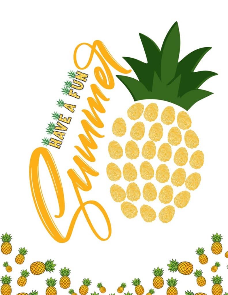 activité empreintes de doigt été ananas