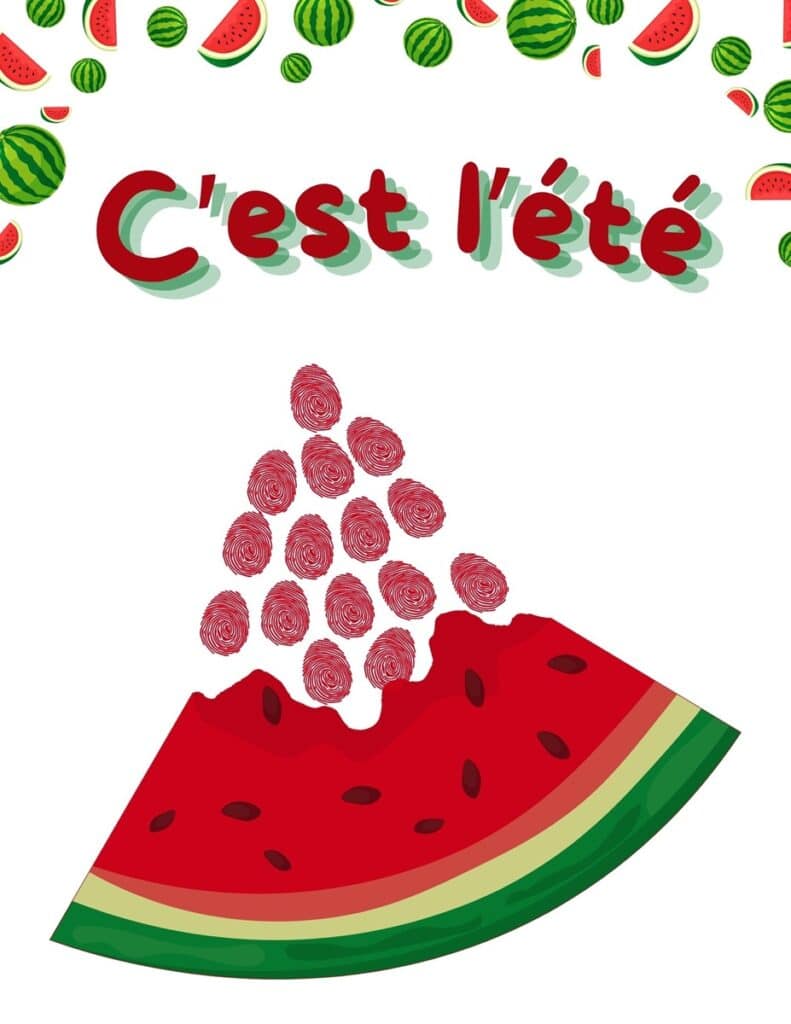 activité empreintes de doigt été pastèque